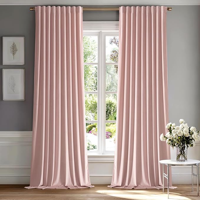 MIULEE Light Pink Velvet Curtains 52x108 inches Luxury Blackout Curtains | by MIULEE