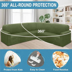 HDCAXKJ Corner Sectional Couch Covers Velvet Stretch L Shape Sofa Cover Soft - Image 5