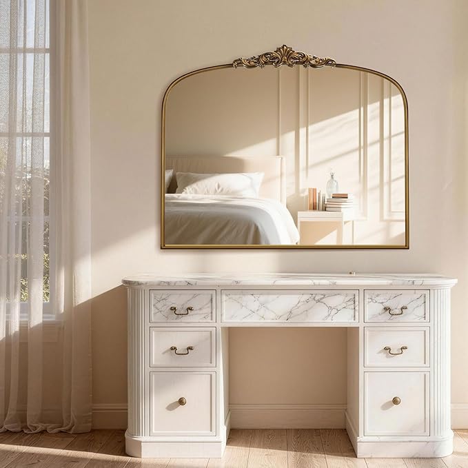 Vintage Gold Ornate Baroque Mirror - Image 2