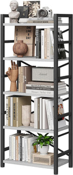 Homeiju Organization and Storage, 5 Tier Bookshelf, Tall Bookcase by Homeiju