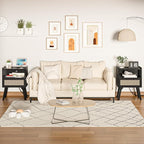 Lerliuo Rattan Nightstand with Charging Station, Cane Accent Side End Table - Image 7