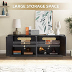 64'' Fluted TV Stand for TVs up to 75'', Modern Long Media Console - Image 3