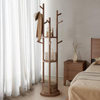 Muwuele Solid Wood Rotary Coat Rack, Freestanding Coat Rack - Image 2