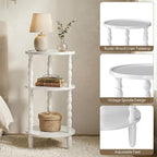 HOOBRO Round Side Table for Small Space, 3-Tier Small Round End Table - Image 8