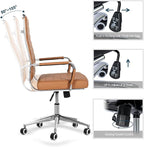 Home Office Chair Ribbed, Modern Leather Conference Waiting Room Chairs - Image 5