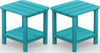 SERWALL Double Adirondack Side Table End Table Set of 2- Tiffany by SERWALL