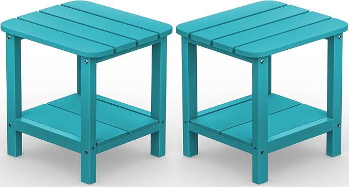 SERWALL Double Adirondack Side Table End Table Set of 2- Tiffany by SERWALL