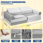 10 Pcs Modular Kids Play Sofa – Versatile Convertible Foam Cushion that Doubles - Image 3