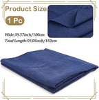 59 Inch Navy Blue Linen Cotton Quilting Fabric by The Yard Canvas Embroidery - Image 2