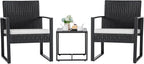Flamaker 3 Pieces Patio Furniture Outdoor Wicker Modern Rattan Chair by Flamaker