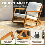 IDZO Rocking Chairs Design Heavy Duty 400lbs Capacity Wood Patio Bistro Set 3 - Image 3