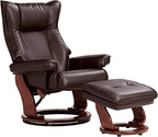 Benchmaster Morgan Java Swivel Faux Leather Recliner Chair by Benchmaster
