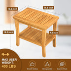 Large Bamboo Shower Bench Stool - Image 6
