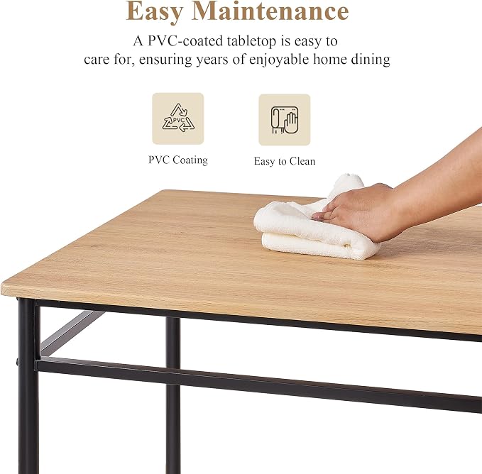VECELO Dining Table Set for 4, 5-Piece Wood Kitchen Table - Image 5