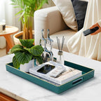 MAONAME Teal Serving Tray with Handles, Modern Decorative Tray - Image 5