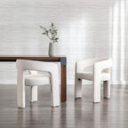 RIVOVA Modern Barrel Dining Chairs Set of 3, Velvet Upholstered Accent Side - Image 7