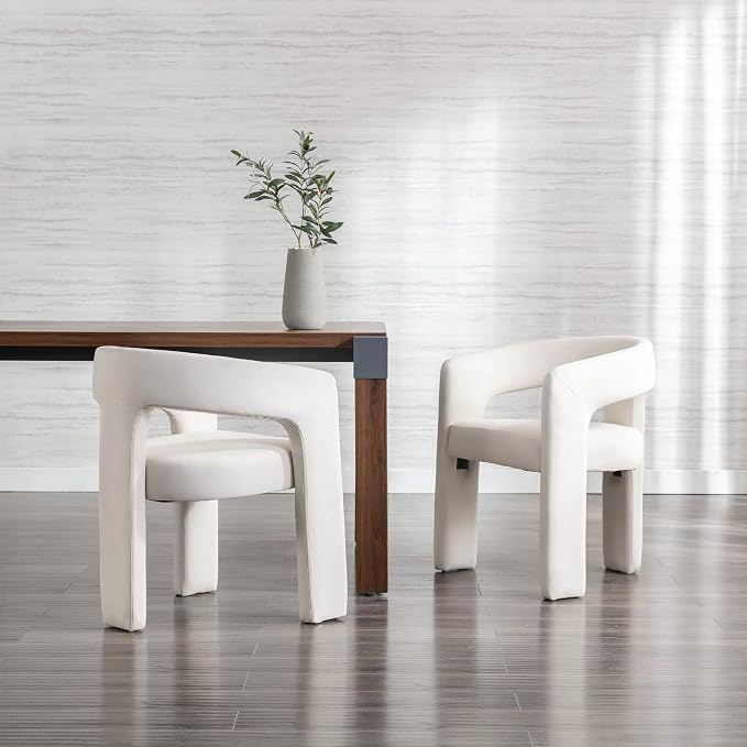 RIVOVA Modern Barrel Dining Chairs Set of 5, Velvet Upholstered Accent Side - Image 7