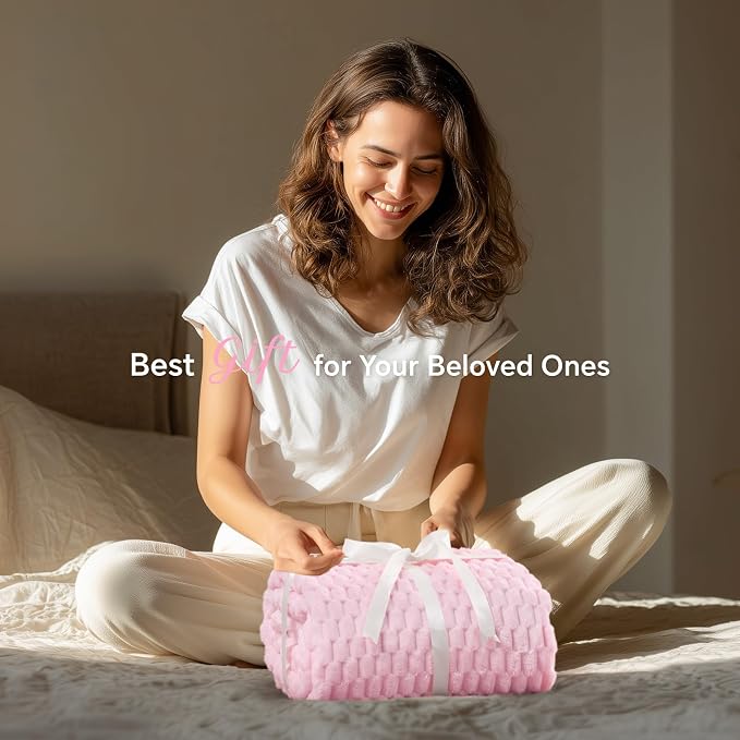 BEDELITE Throw Blanket for Couch, Soft Cozy Gifts for Women, Cherry Blossom | - Image 2