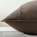 MIULEE Decorative Linen Pillow Covers 20x20 Inch Coffee | Boho Farmhouse​ ​Fall - Image 6