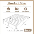 ROIL 7 Inch White Queen Bed Frame - Image 2