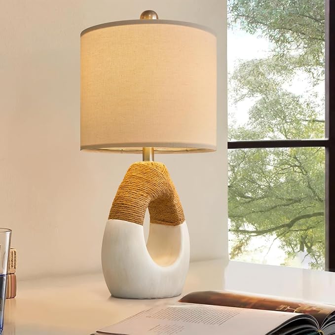 OYEARS 19” Boho Table Lamps Bedroom Living Room, Suitable - Image 8
