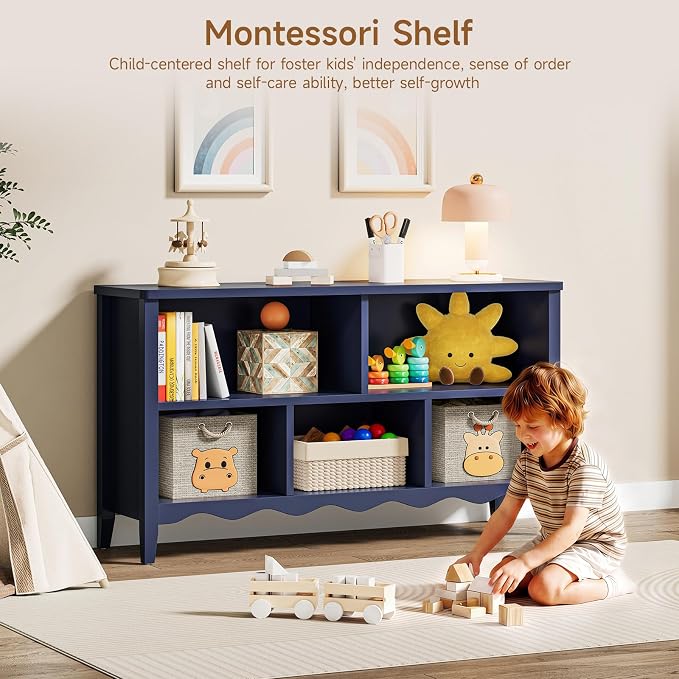 ONBRILL Montessori Shelf, 5 Cube Toy Storage Organizer - Image 3