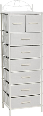 Household Essentials Scandinavian White Iron & Wood Tower Dresser by HouseholdEssentials