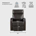 Lexicon Manual Recliner Chair, Faux Leather Reclining Chair, Wall Hugger - Image 5