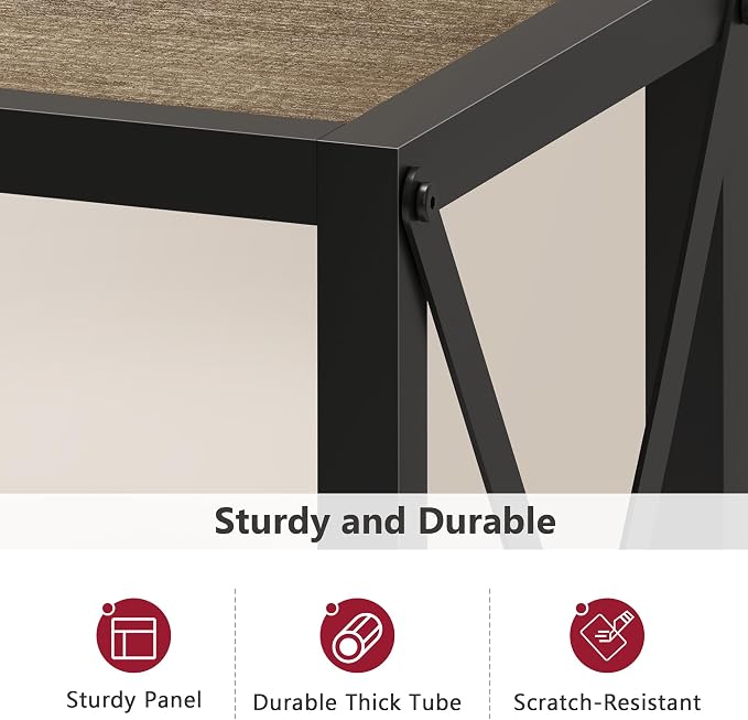 Tajsoon Console Table 41.8”, 2-Tier Industrial entryway Table, Narrow Sofa Table - Image 6