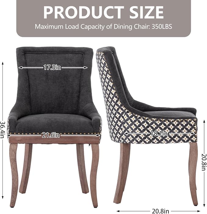 Modern Dining Chairs Set of 4, High Back Dining Chairs Side Chairs - Image 3