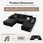 95" Cloud Sectional Couch U-Shaped Chaise - Image 2