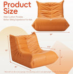 Hobestluk Small Bean Bag Chair Waterproof Leather Beanbag Lazy Floor Sofa Bean - Image 2