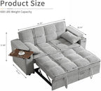 Auvsoce 65'' Convertible Sleeper Sofa Bed - Image 3