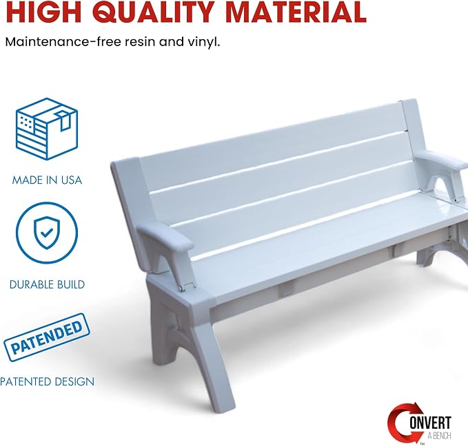 Convert-a-Bench 2-in-1 Outdoor Bench & Picnic Table - Image 3