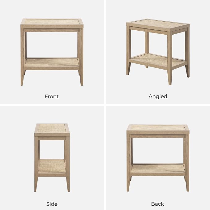 SICOTAS Rattan Nightstand Bedside Table - Image 7