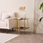LumFurn Glass End Table, Mid-Century Modern Design Sofa Table, L41 x W21 x H17 - Image 5