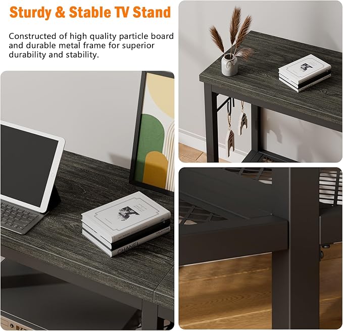 Furologee TV Stand for TVs up to 55 Inch, Entertainment Center - Image 4
