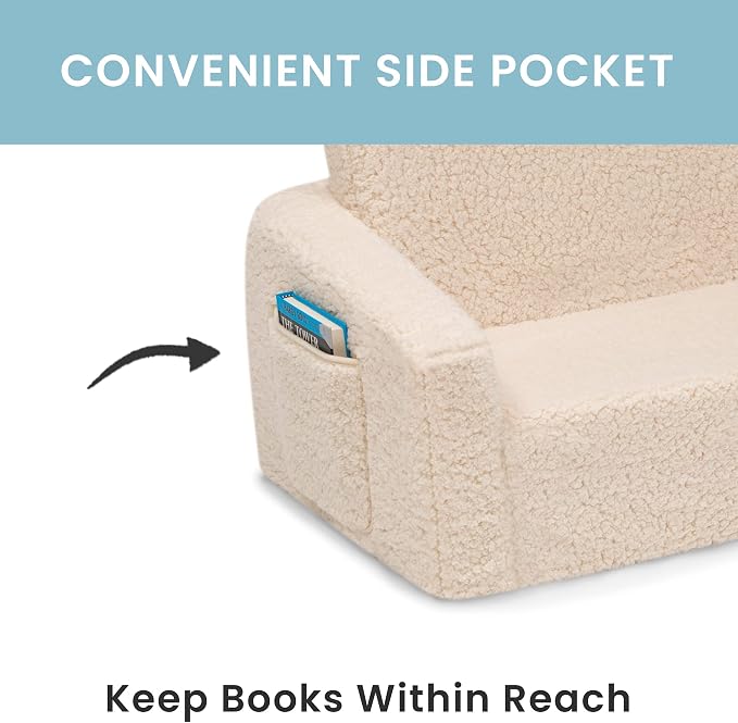 Delta Children Cozee Flip-Out Sherpa 2-in-1 Convertible Sofa to Lounger - Image 5