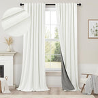 120 Inches Extra Long Curtains for Living Room 2 Panels Faux Linen Darkening by Pitalk