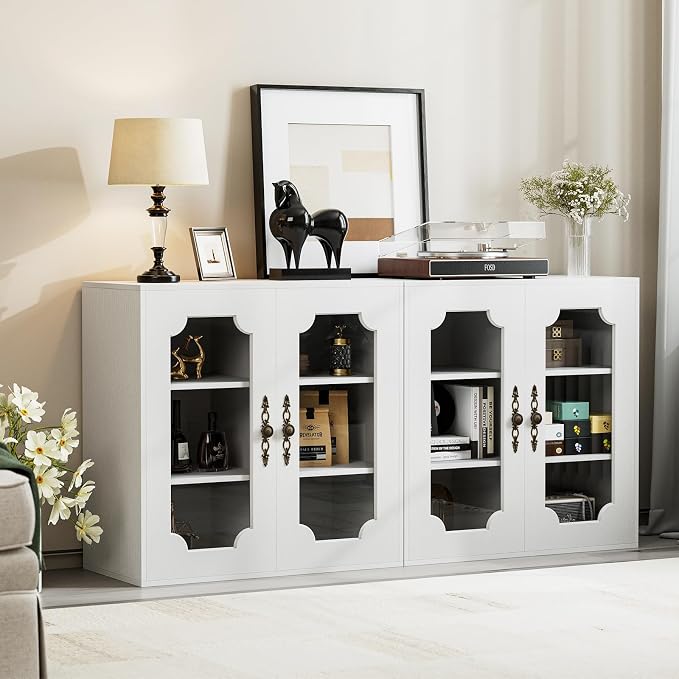 Buffet Cabinet with Storage, Modular Accent Sideboard Modern Credenza with DIY - Image 9