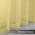 Mustard Yellow Sheer Curtains 96 Inches Long 2 Panels, Solid Lightweight & Airy - Image 5
