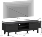 Xixini Boho TV Stand for 55 65 Inch TV, Rattan Entertainment Center - Image 2