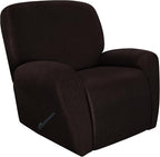 ANARACHON Recliner Chair Covers Leather Look, 4 Pieces Recliner Covers Non Slip by ANARACHON