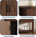 Rustic 47-Inch Wood Coffee Bar Storage Cabinet - Image 5