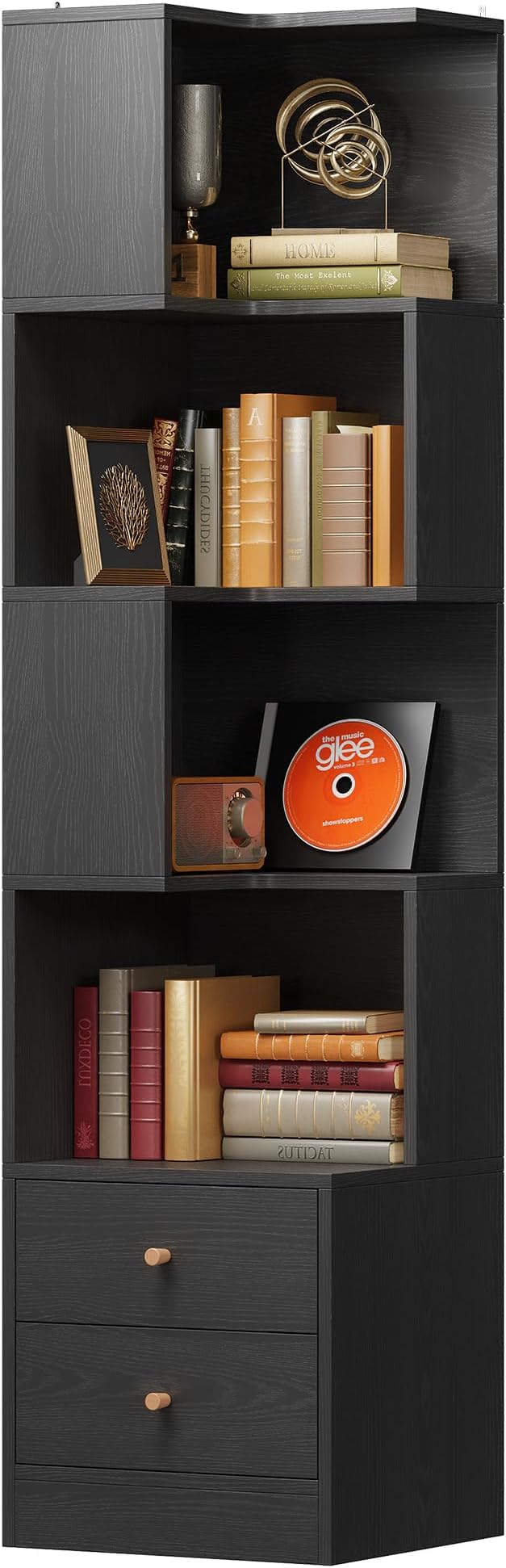 IRONCK Corner Bookshelf, 70.87" Tall Corner Bookcase - Image 9