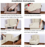 Turquoize Wingback Chair Covers 2 Piece Wing Chair Slipcover Stretch Slipcovers - Image 7