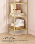 Hzuaneri Bookcase Bookshelf, Tempered Glass Arched Bookshelf - Image 5