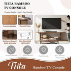 Tiita TV Stand with Storage for TVs up to 65'', Bamboo TV Console Entertainment - Image 9