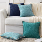 MIULEE Decorative Euro Sham Pillow Covers 24x24 Inch Navy Blue 2 Pack | - Image 7