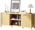 VINGLI 57.8" TV Stand for 70 Inch TV, Mid Century Modern Media Console - Image 9